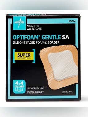 Medline Optifoam Gentle Silicone Faced Foam Dressings - 4 Count